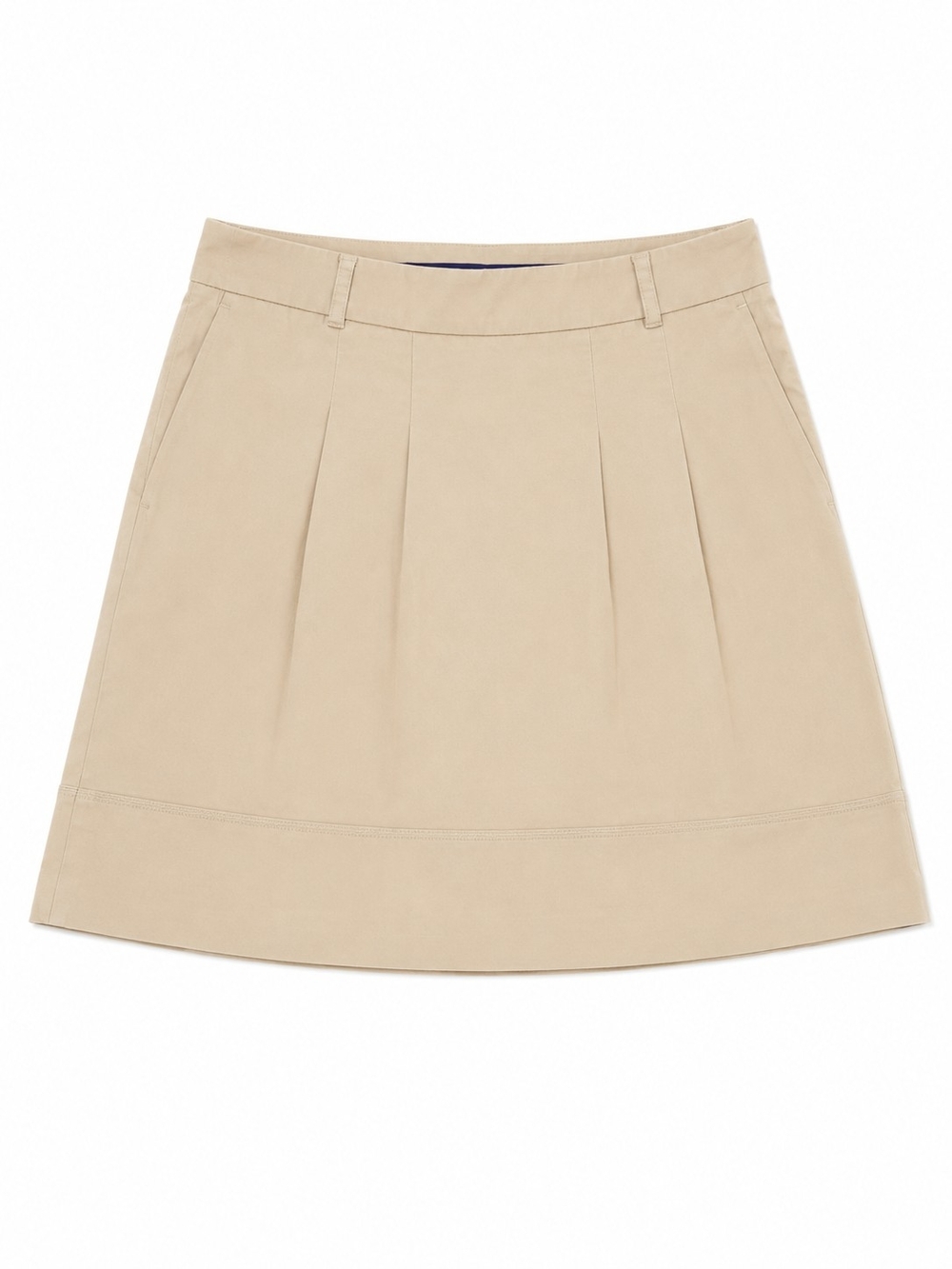 Women’s Pleated Khaki A-Line Skirt